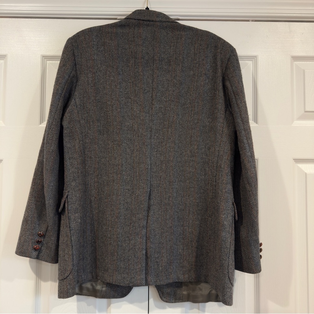 VTG Garfinckel’s Wool Blazer Sport Jacket Herringbone Gray Men Size 41 Old Money - Picture 6 of 13